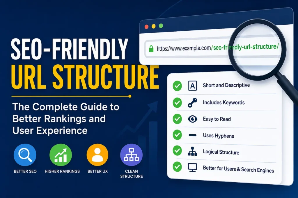 Image SEO infographic showing image optimization techniques including file names, alt text, image titles, compression, and responsive images for better search rankings.
