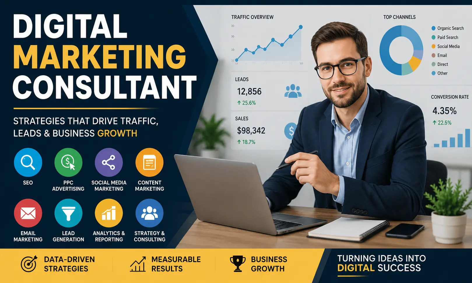 Digital Marketing Consultant creating SEO, PPC, content marketing, and business growth strategies for businesses in 2026.